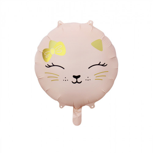 К круг лицо кошечки розовый 18"/45 см с гелием