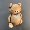 Шар фигура Мишка коричневый с бантиком 89 см