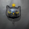 Шар фольгированный голова кошечки с короной черная