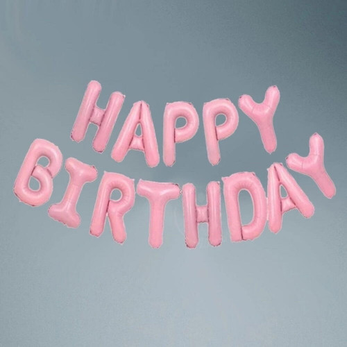 Шары гирлянда HAPPY BIRTHDAY Розовый - 1 шт