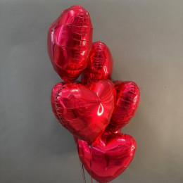 Шары для девушки 7 Красных сердец 45 см
